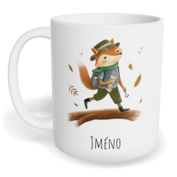 Hrnek klasický malý s vlastním potiskem - Liška turistka