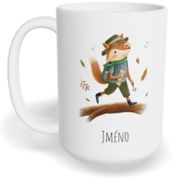 Hrnek klasický velký s vlastním potiskem - Liška turistka