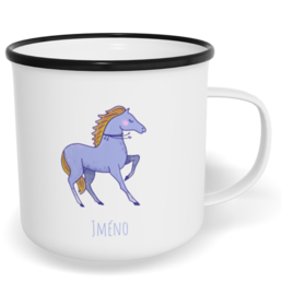 Hrnek plecháček s potiskem na míru - Kůň