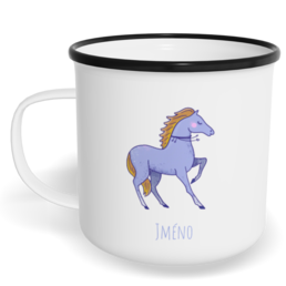 Hrnek plecháček s potiskem na míru - Kůň