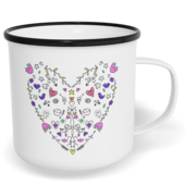 Hrnek plecháček s potiskem na míru - Srdce