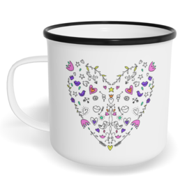 Hrnek plecháček s potiskem na míru - Srdce