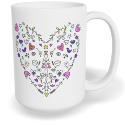 Hrnek klasický velký s vlastním potiskem - Srdce
