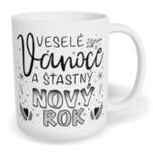 Hrnek klasický malý s vlastním potiskem - Veselé Vánoce a nový rok