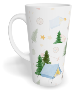 Fotohrnček latte veľký - originálny darček - Watercolor camping