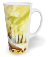 Fotohrnček latte veľký - originálny darček - Bílý