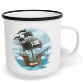 Hrnek plecháček s potiskem na míru - Pirát