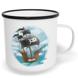 Hrnek plecháček s potiskem na míru - Pirát