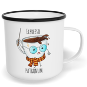 Hrnek plecháček s potiskem na míru - Expresso patronum