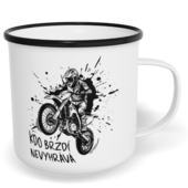 Hrnek plecháček s potiskem na míru - Kdo brzdí nevyhrává