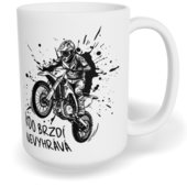 Hrnek klasický velký s vlastním potiskem - Kdo brzdí nevyhrává