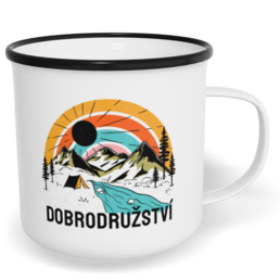 Hrnek plecháček s potiskem na míru - Adventure