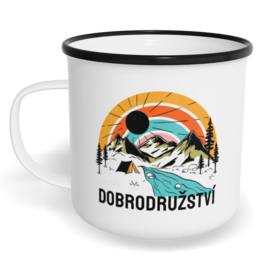 Hrnek plecháček s potiskem na míru - Adventure