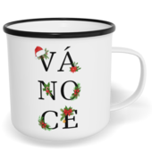 Hrnek plecháček s potiskem na míru - VÁ-NO-CE