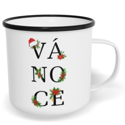 Hrnek plecháček s potiskem na míru - VÁ-NO-CE