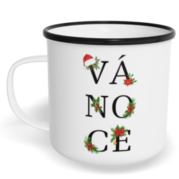Hrnek plecháček s potiskem na míru - VÁ-NO-CE