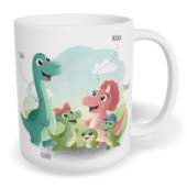 Hrnek klasický malý s vlastním potiskem - Dinosauří rodina