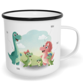 Hrnek plecháček s potiskem na míru - Dinosauří rodina