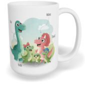 Hrnek klasický velký s vlastním potiskem - Dinosauří rodina
