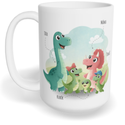 Hrnek klasický velký s vlastním potiskem - Dinosauří rodina