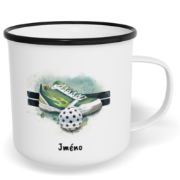 Hrnek plecháček s potiskem na míru - Florbal vol. 1