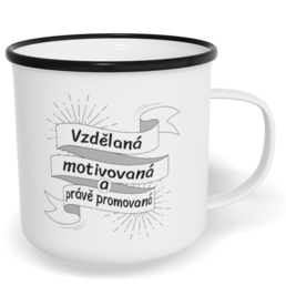 Hrnek plecháček s potiskem na míru - Promovaná