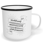 Hrnek plecháček s potiskem na míru - Promovaný