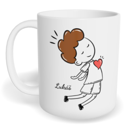 Hrnek klasický malý s vlastním potiskem - Magnet kluk - párový