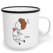 Hrnek plecháček s potiskem na míru - Magnet kluk - párový