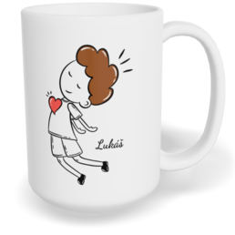 Hrnek klasický velký s vlastním potiskem - Magnet kluk - párový