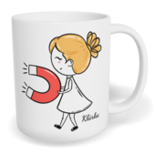 Hrnek klasický malý s vlastním potiskem - Magnet holka - párový