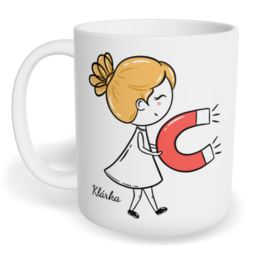 Hrnek klasický malý s vlastním potiskem - Magnet holka - párový