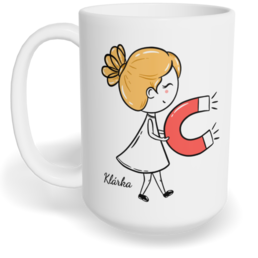 Hrnek klasický velký s vlastním potiskem - Magnet holka - párový