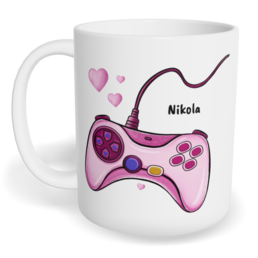 Hrnek klasický malý s vlastním potiskem - Ovladače holka