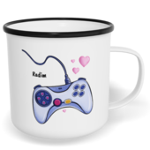 Hrnek plecháček s potiskem na míru - Ovladače kluk