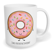 Hrnek klasický malý s vlastním potiskem - Káva a koláček holka - párový