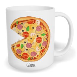 Hrnek klasický malý s vlastním potiskem - Pizza holka - párový