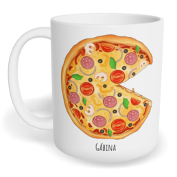 Hrnek klasický malý s vlastním potiskem - Pizza holka - párový