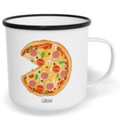 Hrnek plecháček s potiskem na míru - Pizza holka - párový