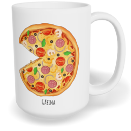 Hrnek klasický velký s vlastním potiskem - Pizza holka - párový