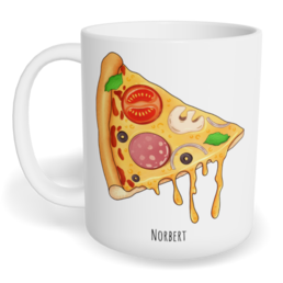 Hrnek klasický malý s vlastním potiskem - Pizza kluk - párový