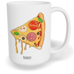 Hrnek klasický velký s vlastním potiskem - Pizza kluk - párový