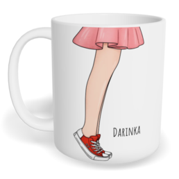 Hrnek klasický malý s vlastním potiskem - Líbej mě holka - párový