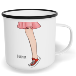 Hrnek plecháček s potiskem na míru - Líbej mě holka - párový