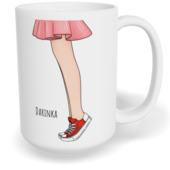 Hrnek klasický velký s vlastním potiskem - Líbej mě holka - párový