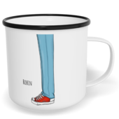 Hrnek plecháček s potiskem na míru - Líbej mě kluk - párový