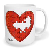 Hrnek klasický malý s vlastním potiskem - Chybějící puzzle holka - párový