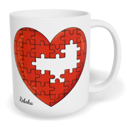 Hrnek klasický malý s vlastním potiskem - Chybějící puzzle holka - párový