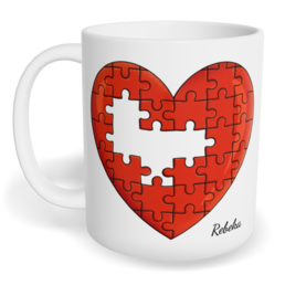 Hrnek klasický malý s vlastním potiskem - Chybějící puzzle holka - párový