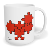 Hrnek klasický malý s vlastním potiskem - Chybějící puzzle kluk - párový